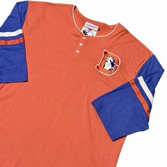 Denver Broncos Mitchell & Ness Orange Homestretch Henley 3/4 Sleeve Mens 4XL
