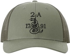 Gun Snake 2A 2nd Amendment Richardson Embroidered One Size Fits All Trucker Hats