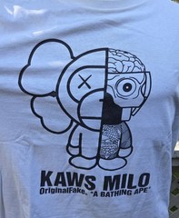 BAPE × KAWS × original fake Milo companion T-shirt NIGO A Bathing Ape Size XL