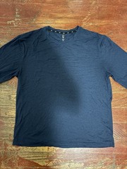 LEG3ND Inspire Men’s XL Blue Solid Long Sleeve Crew Neck Polyester T-Shirt