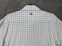 Gunner & Hook Polo Shirt Mens Large White Blue Check Golf Performance Stretch