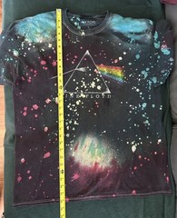 Pink Floyd Dark Side of the Moon Tie-Dye Bleach Splatter T-Shirt, Size L