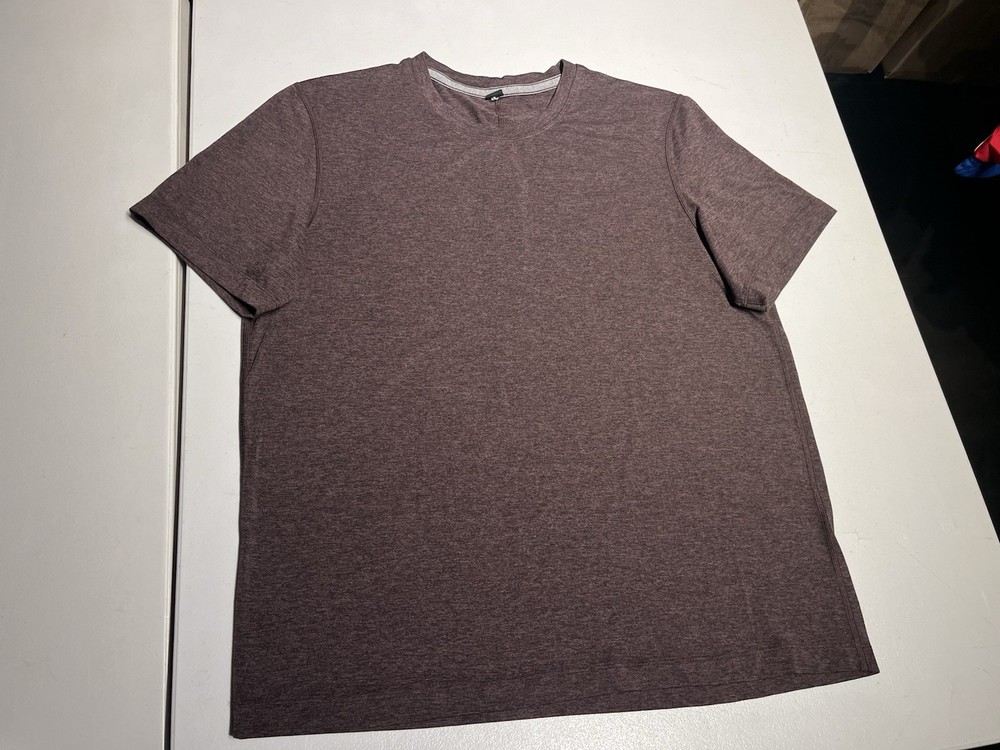 Lululemon Shirt Men’s Large 5 Year Basic Tee Bordeaux Crewneck Cotton Lyocellu