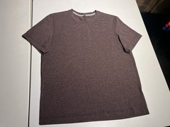 Lululemon Shirt Men’s Large 5 Year Basic Tee Bordeaux Crewneck Cotton Lyocellu