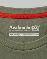 Avalanche Green Solid Logo Long Sleeve Crew Neck Men’s T-Shirt Regular XL