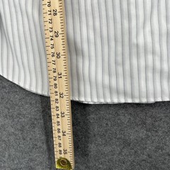 Jos A Bank Dress Shirt Mens 16 34/35 White Stripe Classic Fit Cotton Long Sleeve