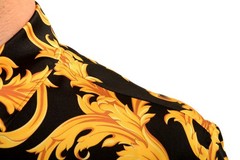 Versace Men’s Black & Gold Barocco Print Long Sleeve Shirt US XL IT 54