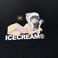 ICECREAM ICE CREAM FUR COAT SS TEE BLACK
