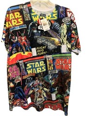 NWT Star Wars Tshirt Comics Sublimated VTG All Over Print Sz Med Tee BRAND NEW