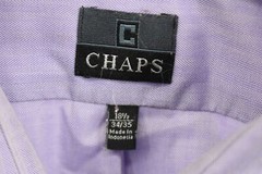 Chaps Men Periwinkle Button Up Long Sleeve Business Career Dress Shirts 18½