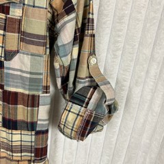 Siegfried Vintage Multicolor Plaid Patchwork Button Down Mens Shirt M