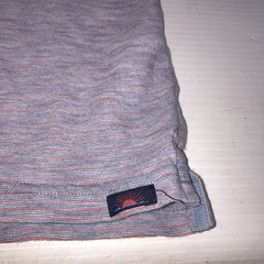 Faherty Multicolor Stripe Short Sleeve Polo Shirt Mens Sz M Blue Violet