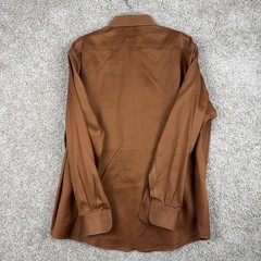 Murano Liquid Cotton Brown Button Down Dress Shirt Men’s 16.5 34