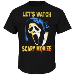 Scream Ghostface Let’s Watch Scary Movies Men’s T-Shirt, Black