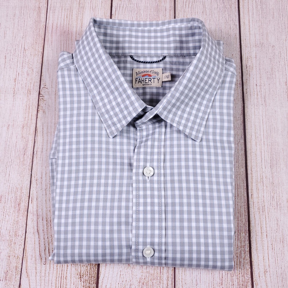 Faherty Shirt Mens Large Button Long Sleeve Cotton Nylon Spandex Lyocell