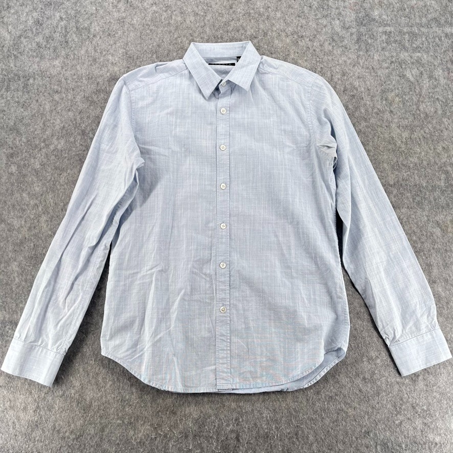 Theory Irving Blue White Multi Button Up Shirt Brand S Long Sleeve