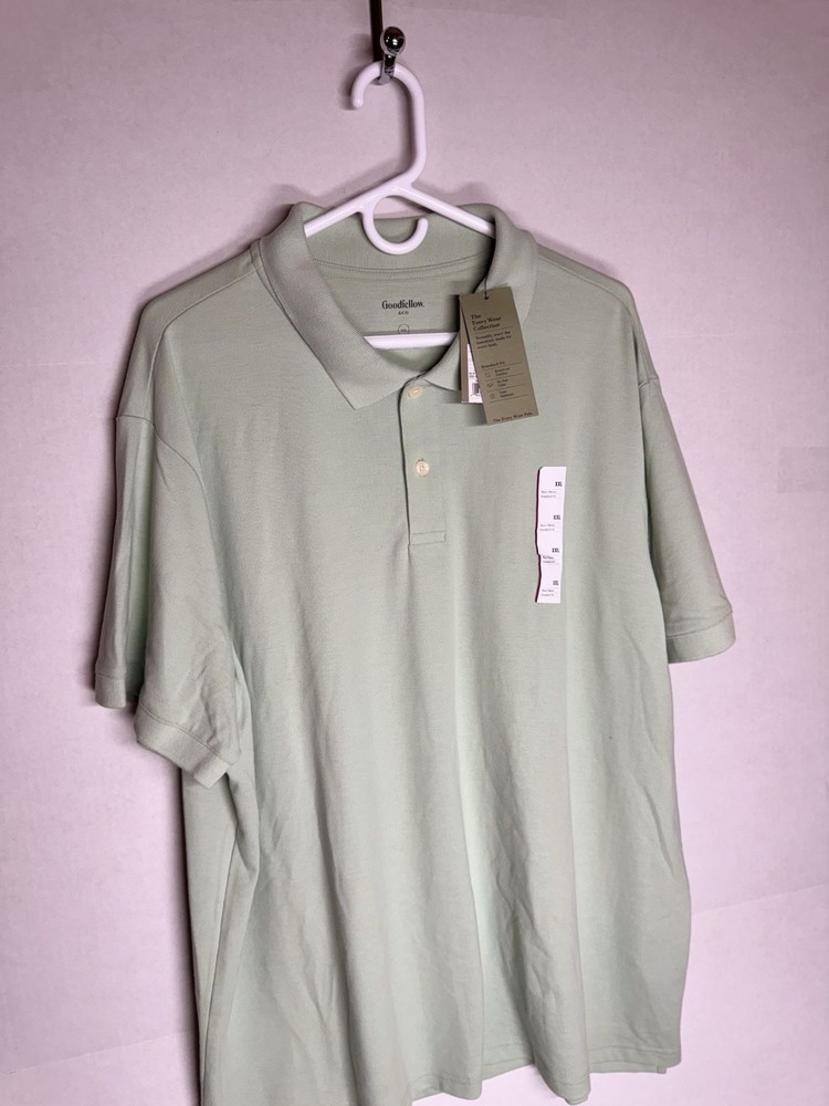Goodfellow & Co, Collared Polo, NWT, 1/4 Buttoned, Green, Male, XXL