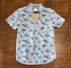 The North Face Men’s S/S Baytrail Pattern Shirt Steel Blue Size Small NWT