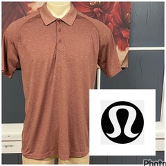 Lululemon Metal Vent Tech Polo Shirt Mens XL Slim Fit (No Tag) Brownish X-Static