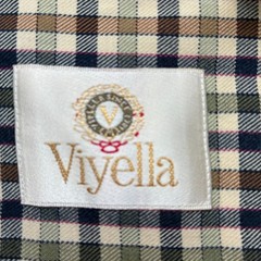 Viyella Cotton Wool Blend Flannel Button Down XL Beige Navy Green Gun Club Check