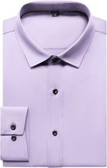 Men’s Wrinkle-Resistant Formal Stretch Dress Shirt, Button Down for Wedding