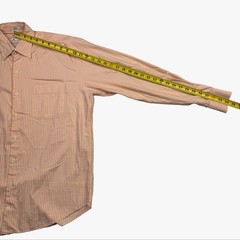 Peter Millar Men’s Crown Soft L/S Button Shirt Orange/White Check • Large