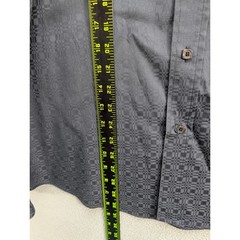 Bugatchi Uomo Geometric Jacquard Button Down Long Sleeve Shirt Men’s Large Black