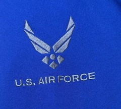 Blue U.S. Air Force Embroidered Polo Short Sleeve Shirt Moisture Wicking Size XL