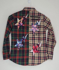 KLEEP Premium Half & Half Flannel Button Down Shirt Size M Mens