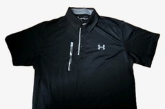 Under Armour 1290140 Men’s Tech Performance Loose-Fit Golf Polo Shirt Black M.