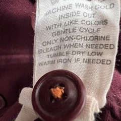Fossil Men’s Button Down Thick Cotton Long Sleeve Shirt Burgundy Size Large