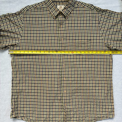 Viyella Cotton Wool Blend Flannel Button Down XL Beige Navy Green Gun Club Check