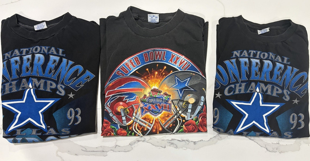 lot of 3 Dallas Cowboys NFL Salem Sportswear & Starter Tee Shirts – XL 1993 1994