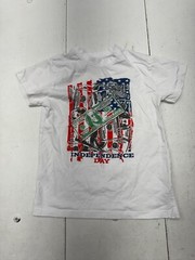 Brooklyn Vertical White American Flag Graphic Print Short Sleeve Shirt Mens Sz L