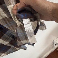 Todd Snyder Utility Flannel Button Down Shirt – Brown Blue Cream Plaid – Size XL