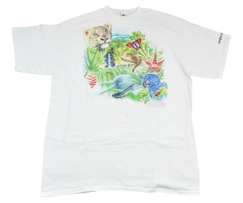 Vintage Rainforest 90s Animals Forest White Shirt Size 3X-Large