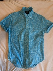 Gitman Bros. VINTAGE Men’s M Regular Blue Tie-Dye Cotton Button-Up Pockets