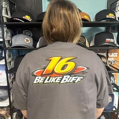 “Be Like Biff” Greg Biffle #16 Graphic T-Shirt gray 2XL