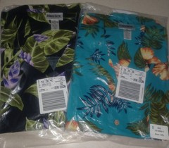 Set of 2- KINGSIZE Men’s 3XL Short Sleeve Hawaiian Button Up Shirts with pocket