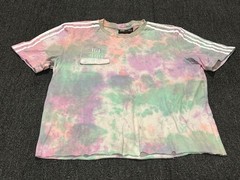 Adidas Pharrell Williams Shirt Men Medium Tie Dye Pastel HU Holi 3 Striped Globe
