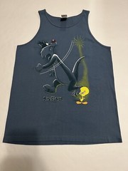 Vintage 90s Looney Tunes Sylvester & Tweety Six Flags Tank Top Made In USA Large