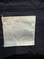 Michael Richards Wool Blend Flannel Jacket Shirt XL Red Navy Plaid 90s