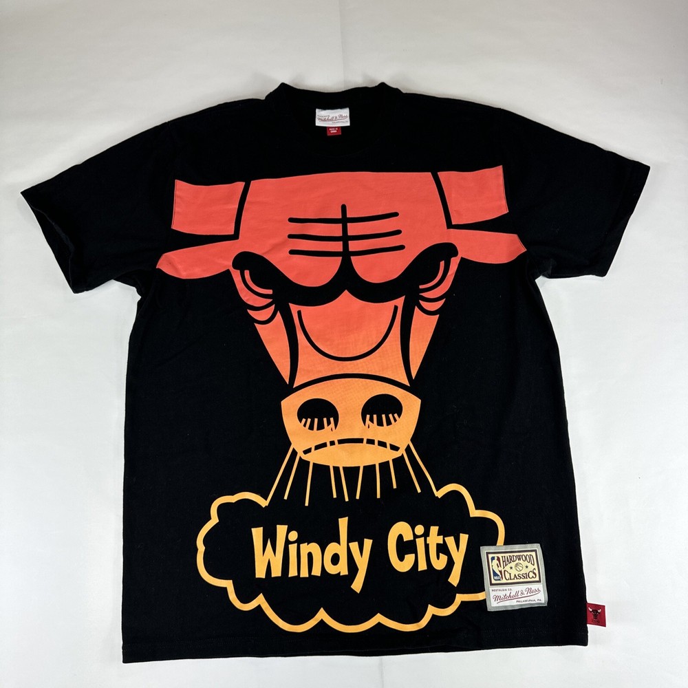 Mitchell Ness Hardwood Classics Chicago Bulls Windy City T-Shirt Mens Sz L Black