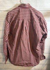 Cinch Red/Gray/White Plaid Button-Down Long Sleeve Shirt w/ Pockets M