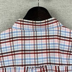 GRAPHITE Button Down Shirt Mens Extra Large White Rust Brown Blue Check Plaid LS