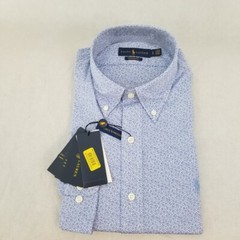Men Ralph Lauren Button-down Performance Shirt Wicking &Stretch S M L Blue 0025