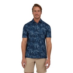 Chaps Men’s Everyday Performance Printed Polo Shirt Marina Blue Medium