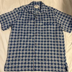 Vintage Tori Richard Hawaiian Shirt Medium Liberty House Blue Asian Theme Circle