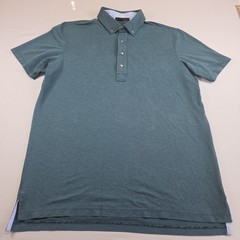 Greyson Mens Large Teal Stretch Pima Cotton Polyester Performance Polo Peru