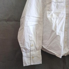 Free Assembly Men’s L White Solid Button-Up Shirt Long Sleeve Pockets